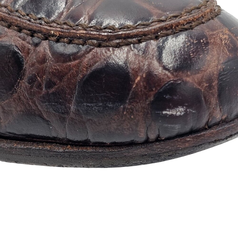 Vintage Salvatore Ferragamo Italy Crocodile Alligator Emb. Womens 8.5AAA Loafers - Picture 8 of 13